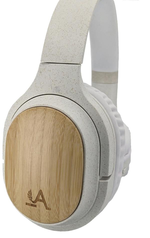 Accuratus Bio Sound - Rechargeable Bluetooth 5.0 Wireless Biodegradable Plant Based Resin Headphones/Headset - Chalk White