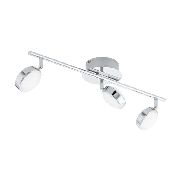 Flush 3 Spot Ceiling Light Colour Chrome Shade Satined Plastic Bulb LED 3x5.4W Loops