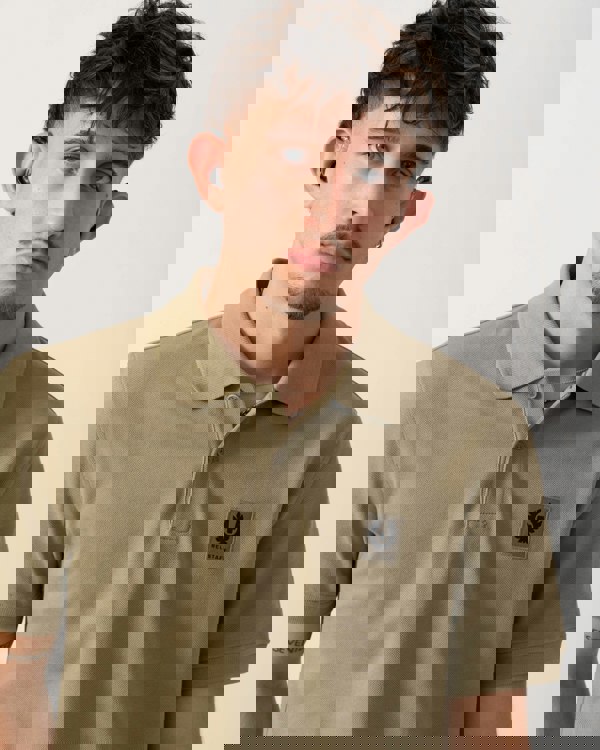 Belstaff Short Sleeved Mens Polo - Fatigue Green detail