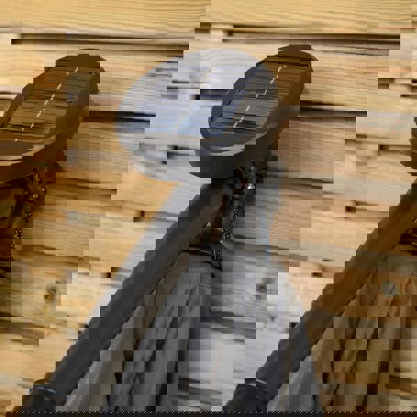 Samuel Alexander 3m Solar Powered Cantilever Lit Banana Garden Parasol with Crank Handle & White LED Lights in Grey