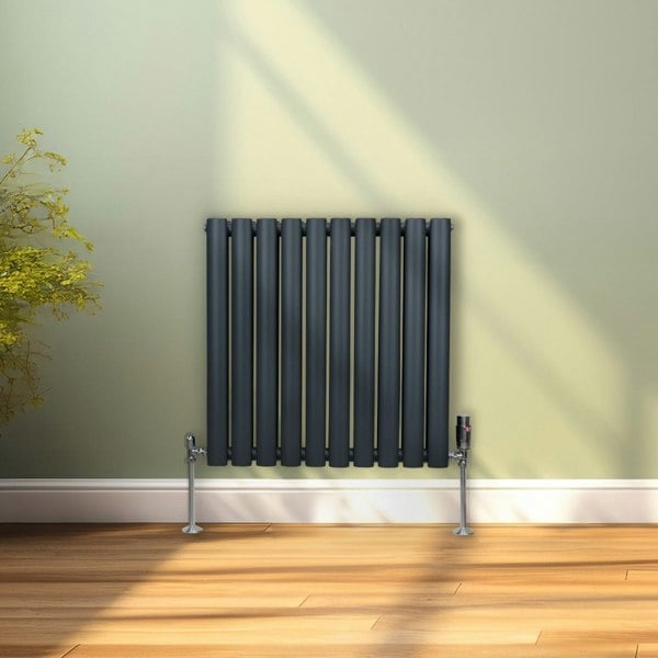 Monstershop Oval Column Radiator – 600mm x 600mm - Anthracite Grey