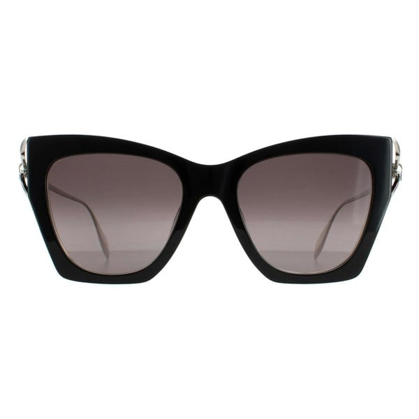 Alexander McQueen Sunglasses AM0375S 001 Black Silver Grey Gradient