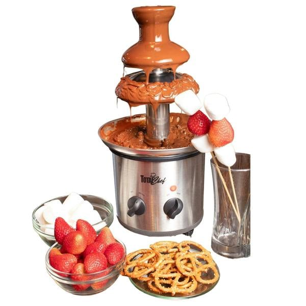 Total Chef Large Chocolate Fountain 3 Tier Electric Fondue Machine for Weddings, Parties & Events