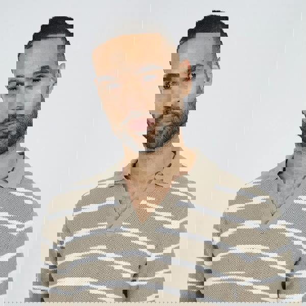 Brave Soul Stone Short Sleeve Knitted Polo Shirt - Stone Image 4