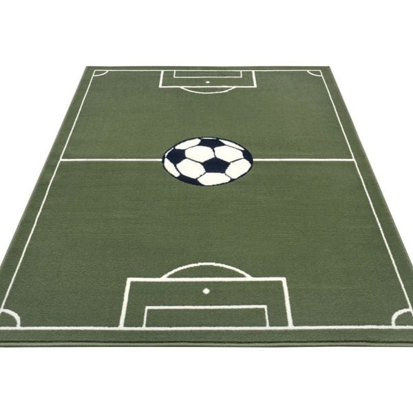 Short Pile Children’s Green Rug Estadio