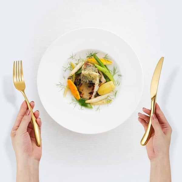 4 Piece Cutlery Set, Gold-Weilai Concept-Weilai Concept