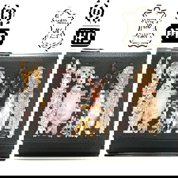 Mala Leather Kennel Crew Dogs Large Leather RFID Tri-Fold Purse