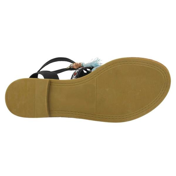 Savannah Ladies Savannah Flat Strappy Beaded Sandals