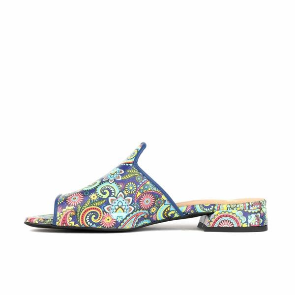 Embassy London South Beach - Festival Blue - Women's fully leather lined slip on sandal