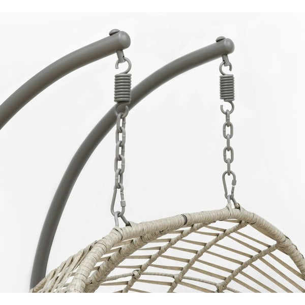 Premium Double Hanging Garden Egg Chair - Wicker Rattan - Outdoor Swing Cocoon - LoopsDirect
