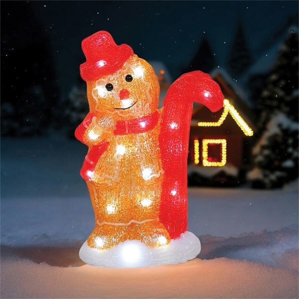 Xmas Haus Acrylic Festive Christmas 30CM Warm White LED Gingerbread Man