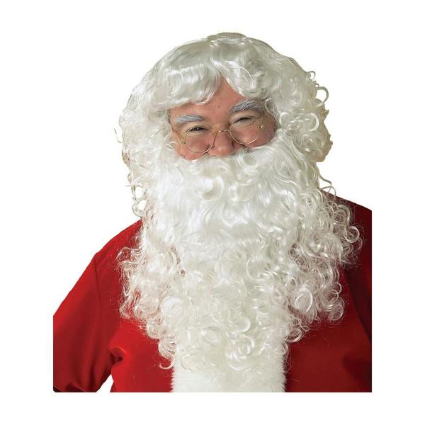 Bristol Novelty Mens Classic Santa Claus Beard & Wig Set - White - 