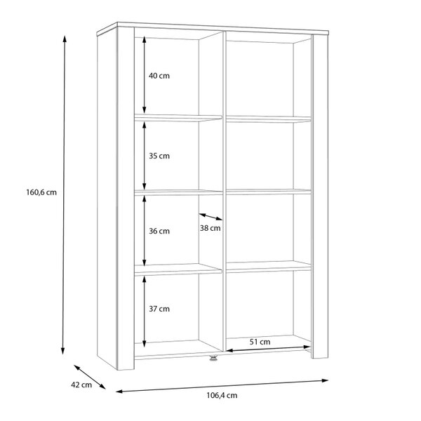 Wyld Haus Bramblecroft Grey and Natural Oak Wood Display Cabinet 2 Door