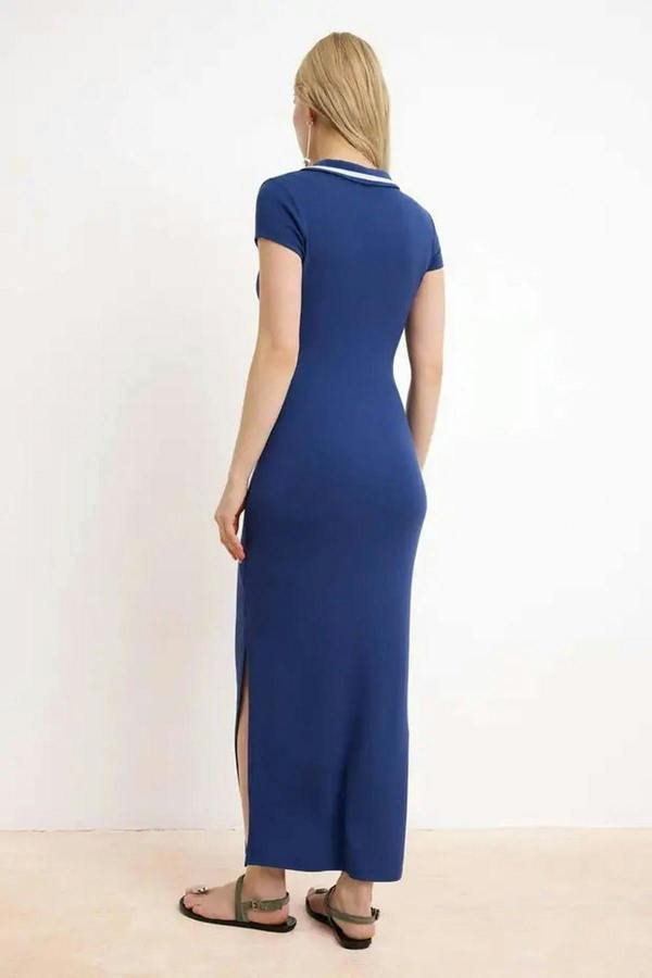 WOVCOR Bodycon V-Neck Maxi Dress