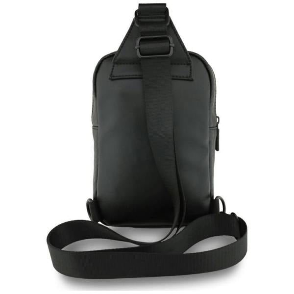 BMW M Series PU Leather & Carbon Crossbody Phone Bag with Metal Logo Black  - BMCPBPVASEPOK