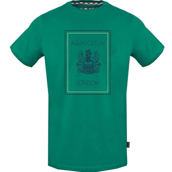 Aquascutum Navy London Logo T-Shirt - Green