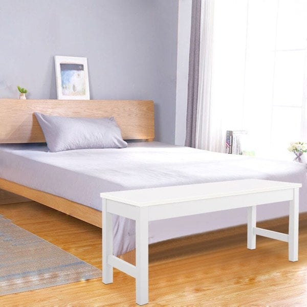 Pine Bench All White Living and Home