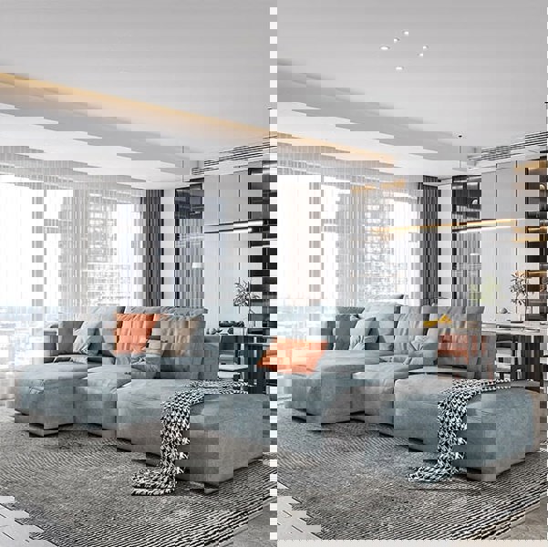 Samona Three Seater Sofa, Modular Sofa, Leathaire-Weilai Concept-Weilai Concept