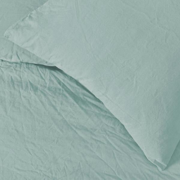 Smart Living Pure Cotton Plain Dye Duvet Cover With Pillowcases - Sage