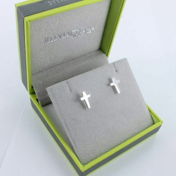 Cross Stud Earrings - Reeves & Reeves