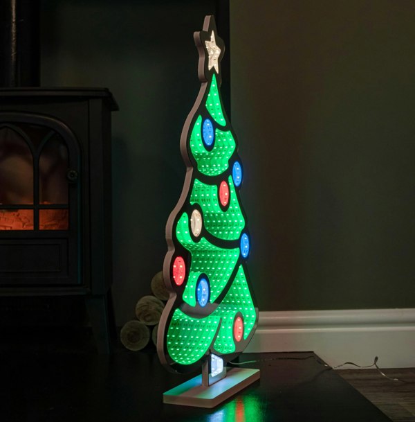 Samuel Alexander 60cm Light up Christmas Tree Infinity Decoration with Multi-Coloured LEDs