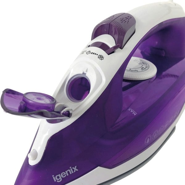 igenix PowerSteam Steam Iron, 2200W, Purple/White
