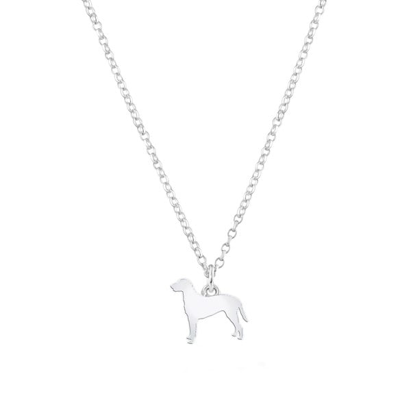 Curly - Coated Retriever Silhouette Silver Necklace - Personalised - MYLEE London
