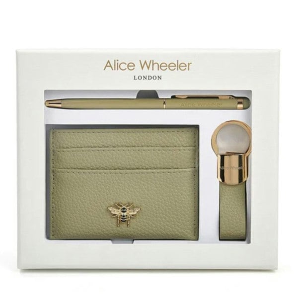 Alice Wheeler 3 Piece Luxury Bee Giftset - Pen, Keyring, Cardholder