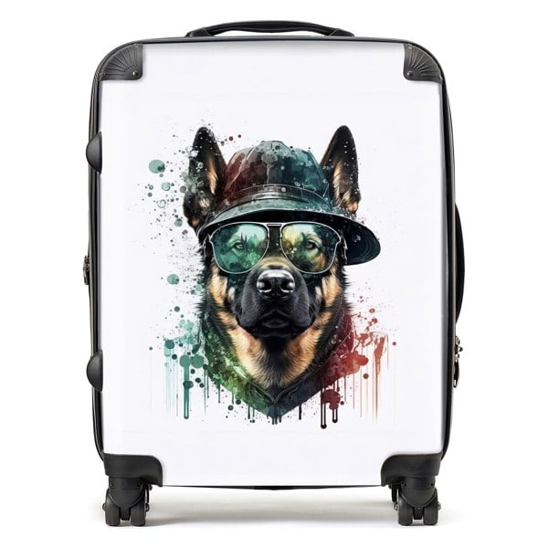 Warren Reed German Shepherd Splashart Suitcase