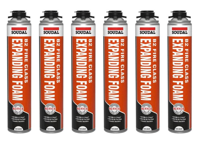 Soudal B2 Fire & Acoustic Expanding Foam Gun Grade 750ml