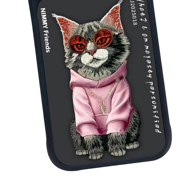 Nimmy Friends Nimmy Glasses Cool Cat Case with MagSafe for iPhone 17 Pro Max 6.9" Black Pink - N-YJ-IP17-PRO-MAX-018