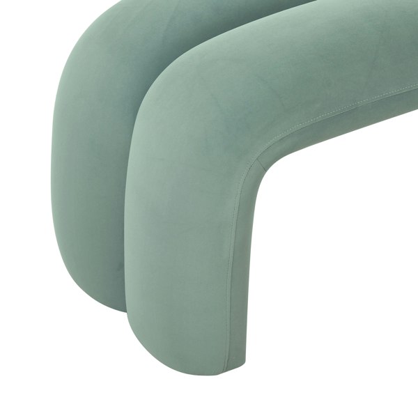 Furniture Edit Leigh Green Velvet Channeled Bench