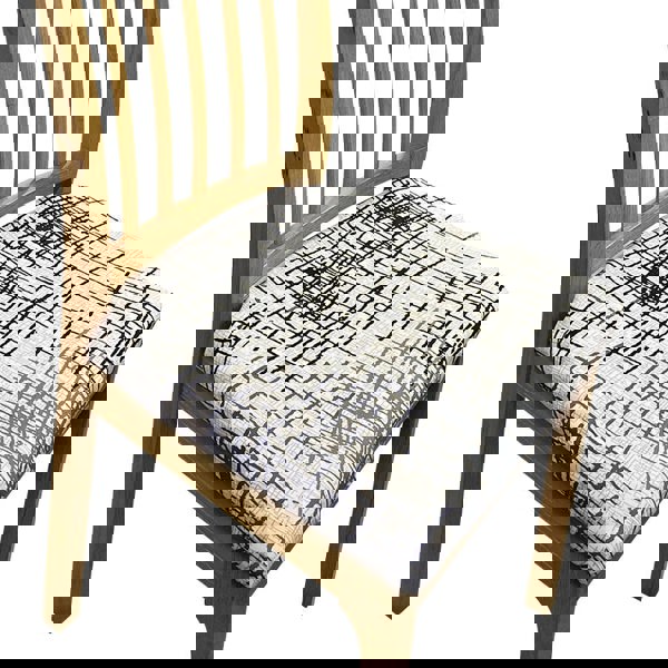 Anyseat Chair Cover White with Black Sketch Lines Design Stretch Seat Cover for Home Dinning Kitchen Washable Removable