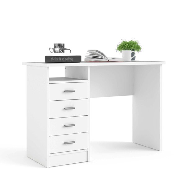 Wyld Haus Billabong White Wooden 4 Drawer Office Desk