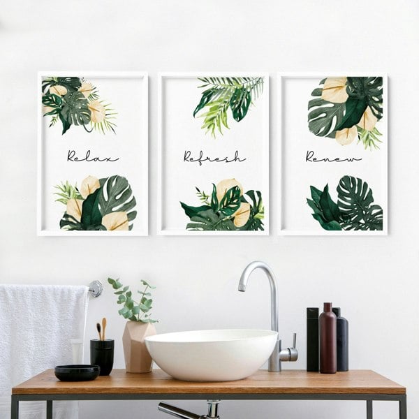 Art prints for the bathroom | set of 3 wall art prints