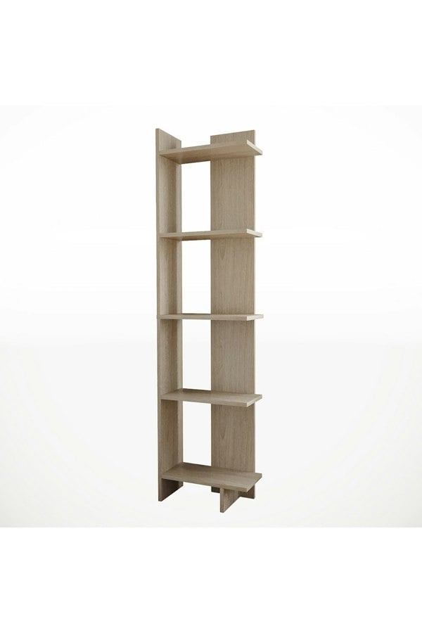 Living and Home 5 Tier Regin Wood Corner Bookcase Modern Unit Book shelf