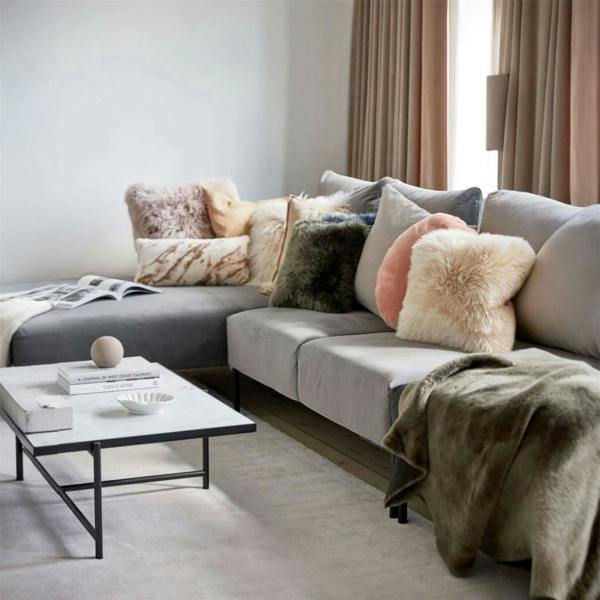 Infinity Leather Luxury Genuine Sheepskin  40x40cm Real Wool Single Sided Cushion