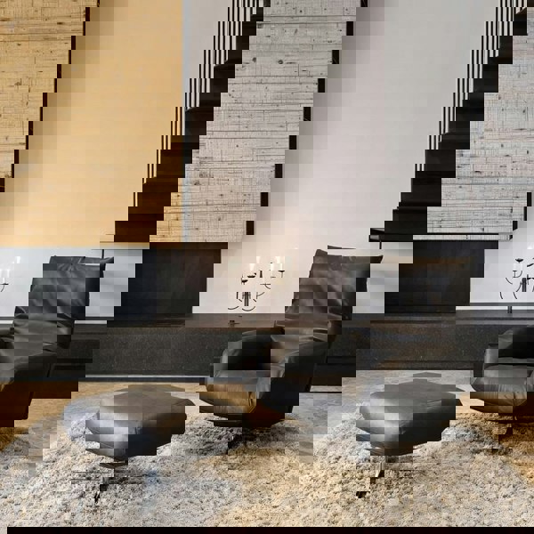 Schmidt Chiara Lounge Chair With Footstool, Swivel, Real Leather-Weilai Concept-Weilai Concept