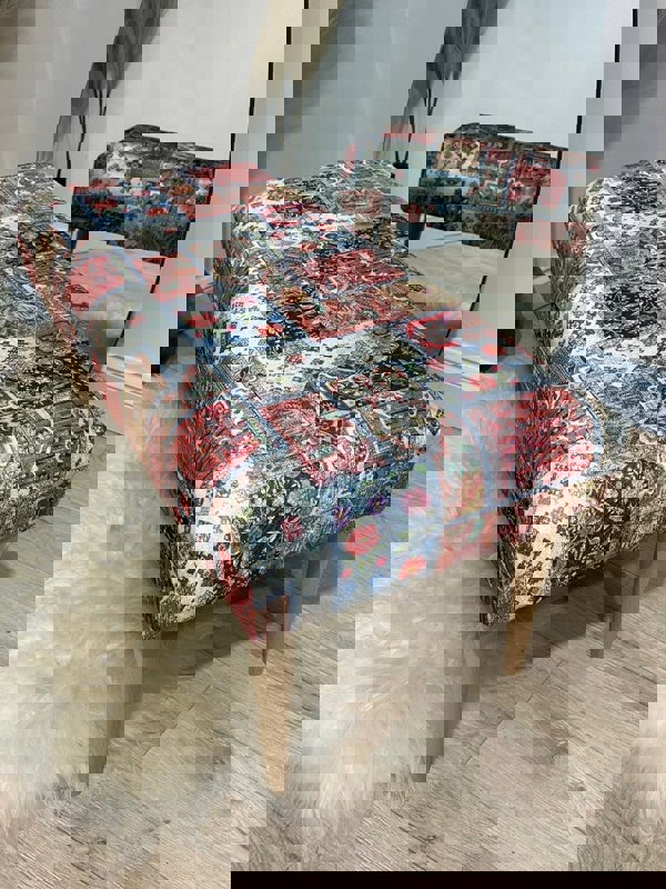 PREMIUM PRINTED PATTERN FABRIC Handmade footstool