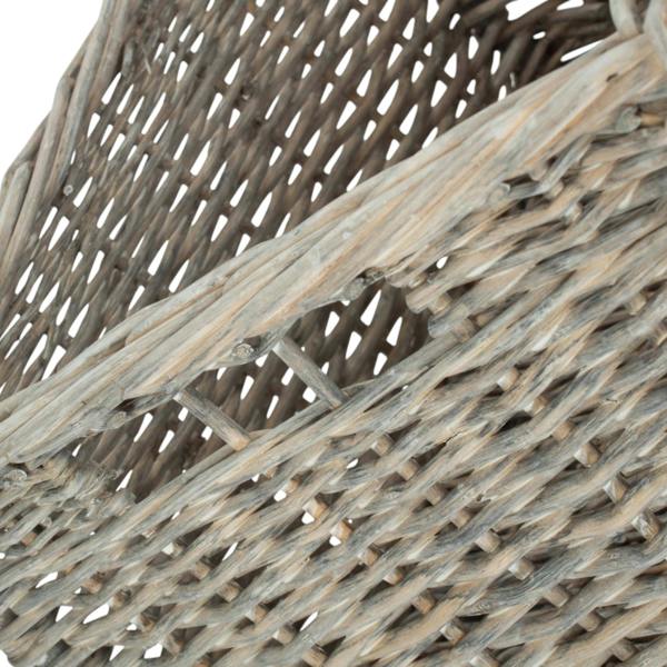 Grey Wash Unlined Willow Storage Baskets
