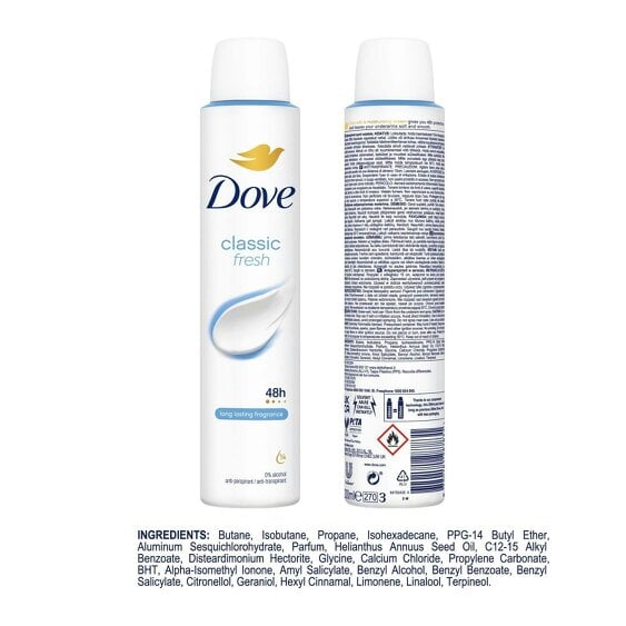 Dove Anti-Perspirant Deodorant Classic 12x200ml, 48H Sweat Protection for Women