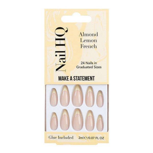 Nail HQ Almond Lemon French Nails (24 Pieces)