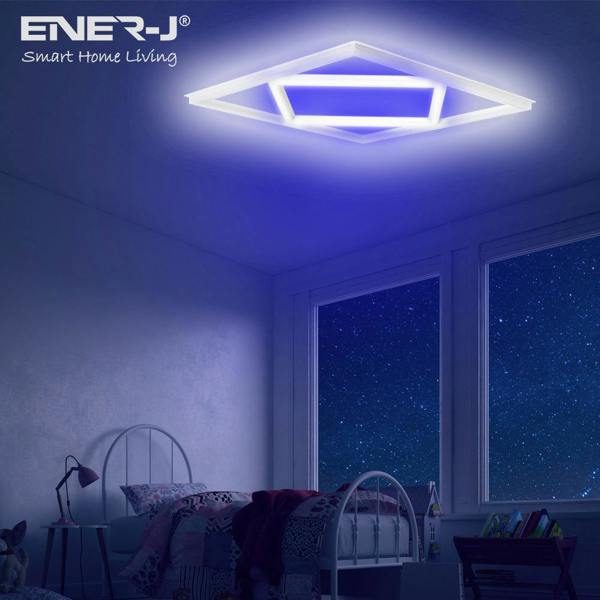 ENER-J Double Square borderline Panel Light, 595x595, 40W 4000 lm, White (6000K) light in outside and blue light in inside (Pack of 6)