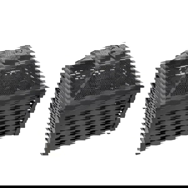 89cm Square Black Fire Pit Wood Burner & Cover Set - Outdoor Garden Heater Mesh - LoopsDirect