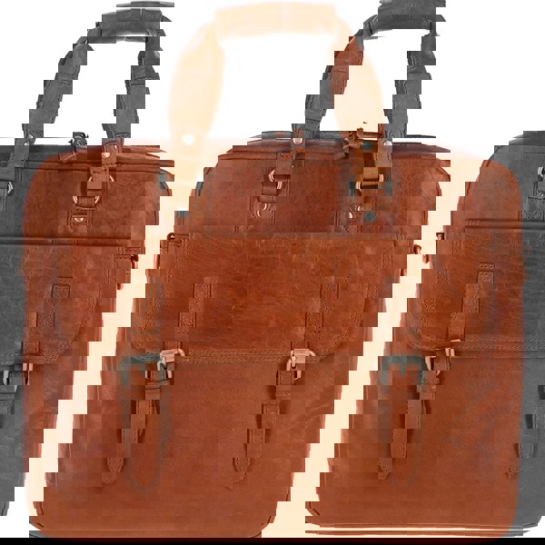 Ashwood Genuine Premium Leather Vintage Work Briefcase Bag with Padded Compartment for 15 inch Laptop & Multiple Organiser Compartments, F-83