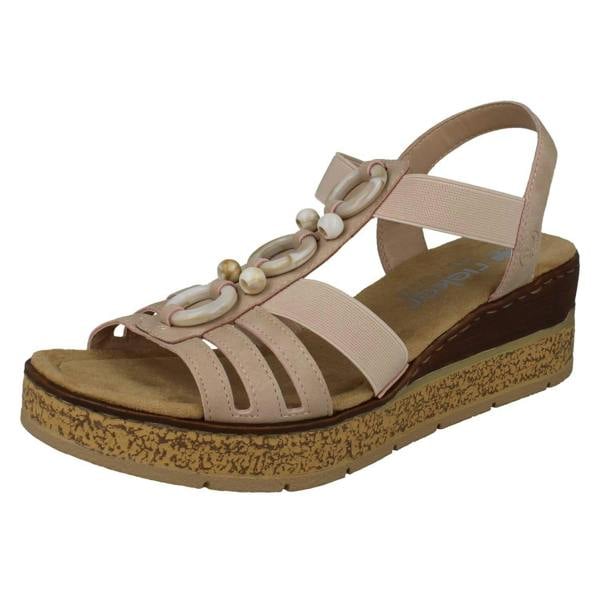 Rieker Ladies Rieker Beaded Wedge Sandals 63778