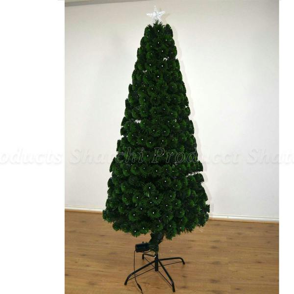5ft LED Fibre Optic Christmas Tree, Multi Colour Changing with Effects, Green PVC image 1