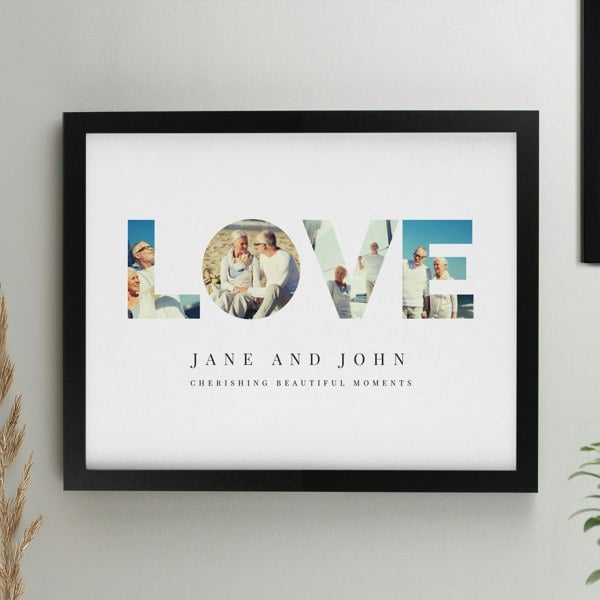 Personalised Memento Company Personalised LOVE Photo Upload Black Poster Frame