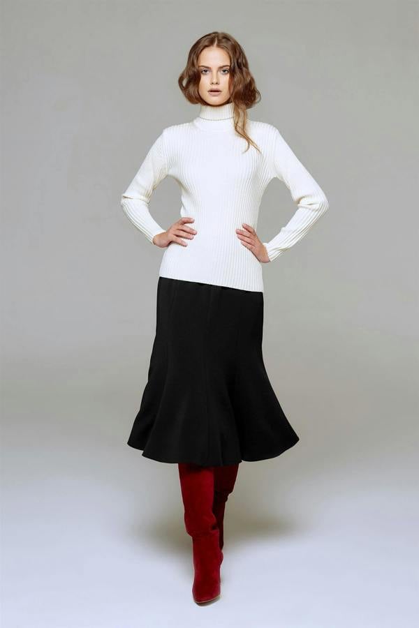 Rumour London Lucy wool midi skirt in black