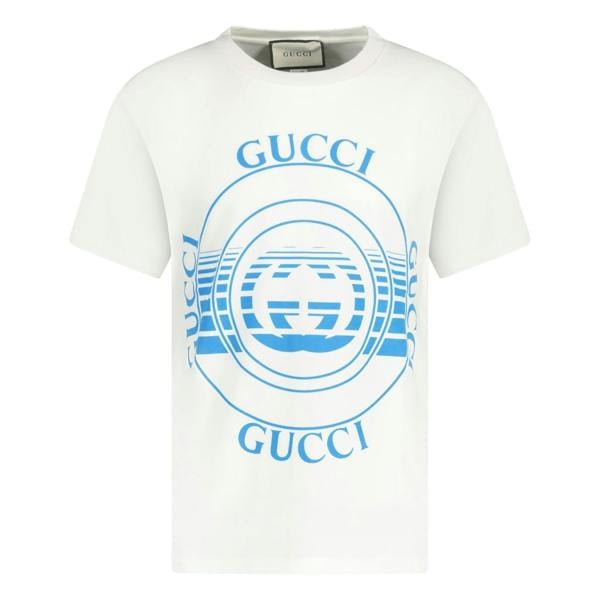 Gucci Oversized Print Logo T-Shirt White - chancefashionco